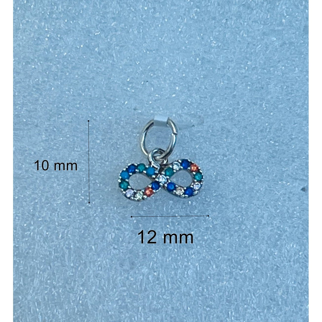 Pandantiv, Jolie Silver, Argint 925, Model Infinit cu Pietre, Model Random, Zirconii, 10 x 12 mm, 0.6 g-1