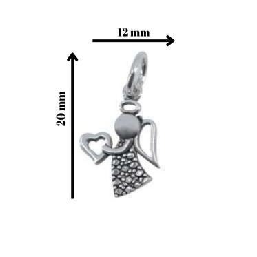 Pandantiv, Jolie Silver, Argint 925, Model Inger cu Inima, 1 g, 20x12 mm-3