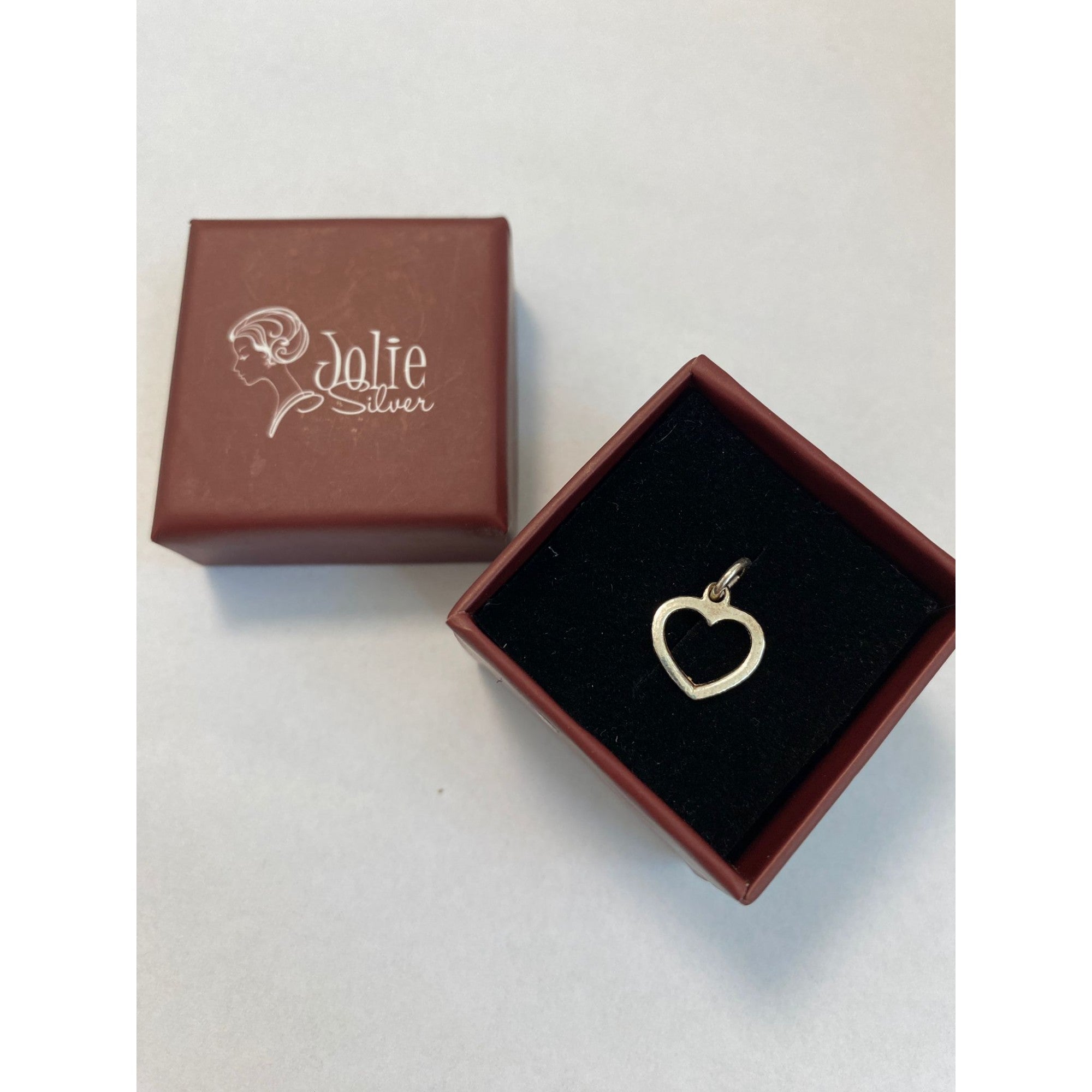Pandantiv, Jolie Silver, Argint 925, Model Inima Contur, 0.6 g, 15x12 mm-5
