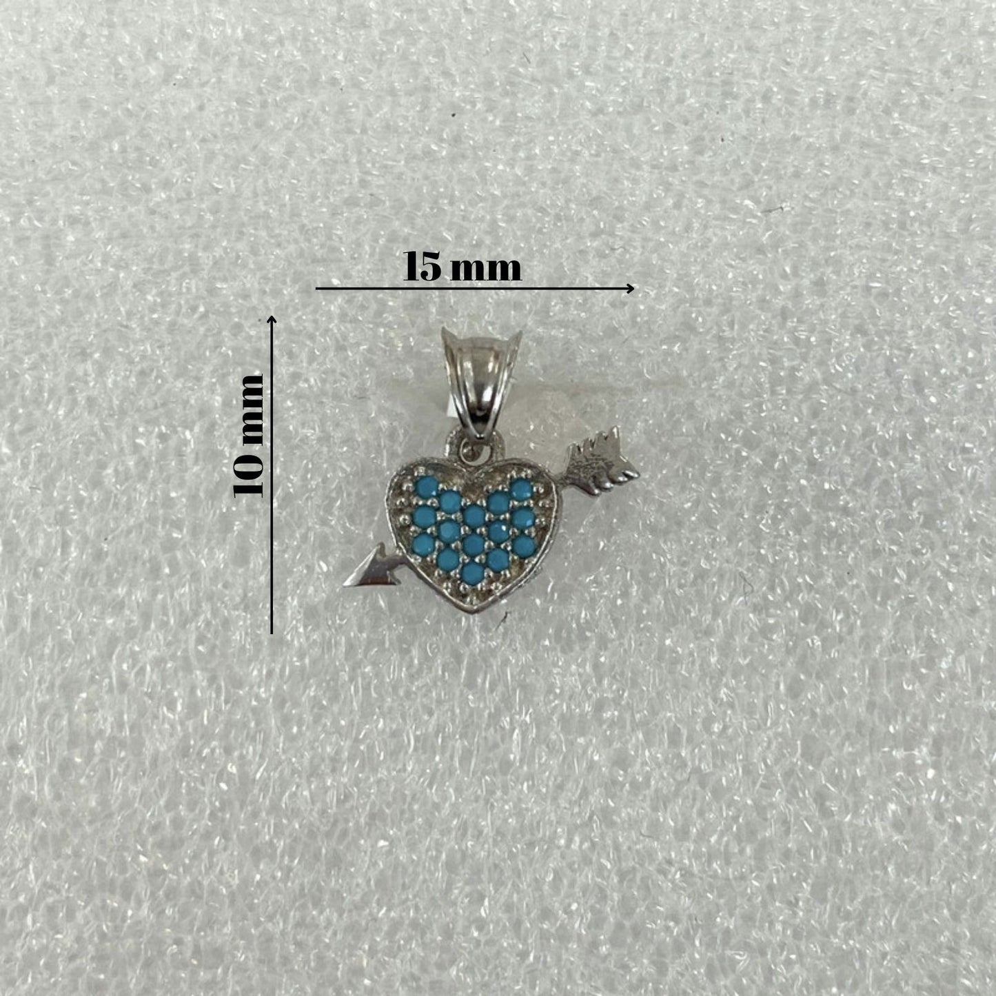 Pandantiv, Jolie Silver, Argint 925, Model Inima cu Sageata, 0.7 g, 10x15 mm-4