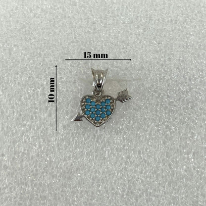 Pandantiv, Jolie Silver, Argint 925, Model Inima cu Sageata, 0.7 g, 10x15 mm-4