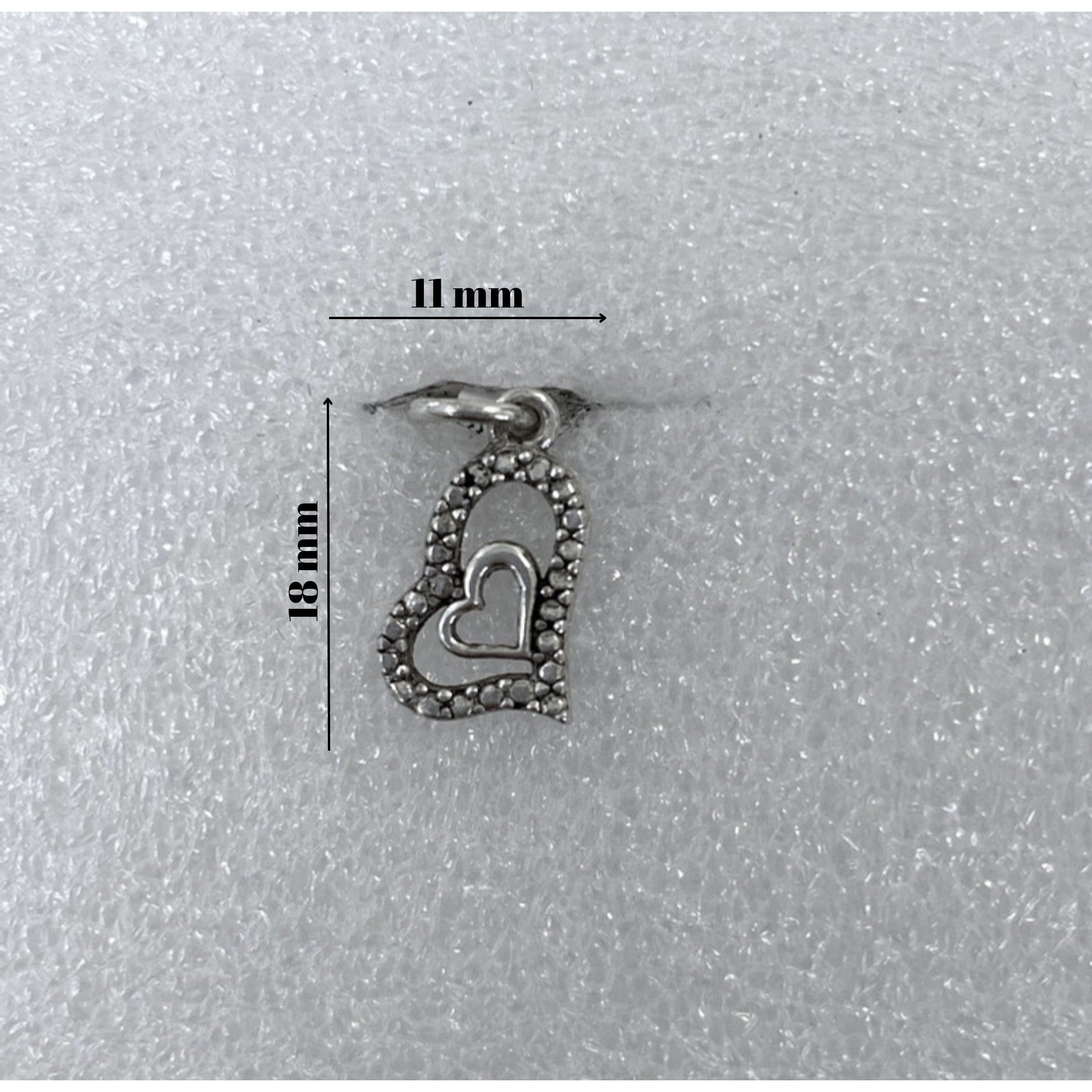 Pandantiv, Jolie Silver, Argint 925, Model Inima in Inima, 0.9 g, 18x11 mm-2