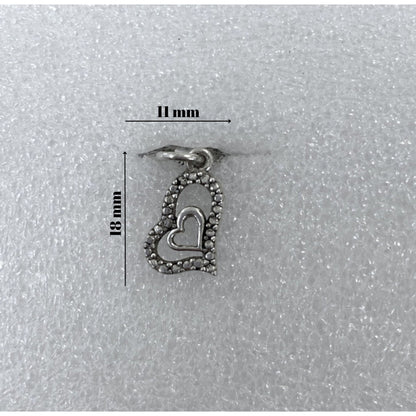Pandantiv, Jolie Silver, Argint 925, Model Inima in Inima, 0.9 g, 18x11 mm-2