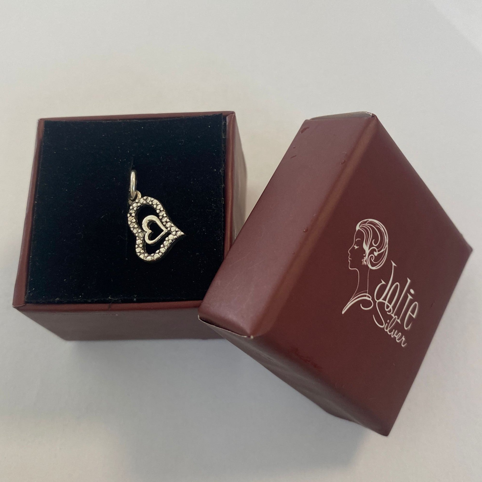 Pandantiv, Jolie Silver, Argint 925, Model Inima in Inima, 0.9 g, 18x11 mm-7