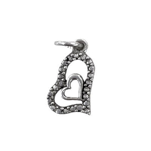 Pandantiv, Jolie Silver, Argint 925, Model Inima in Inima, 0.9 g, 18x11 mm-0