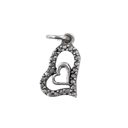 Pandantiv, Jolie Silver, Argint 925, Model Inima in Inima, 0.9 g, 18x11 mm-0