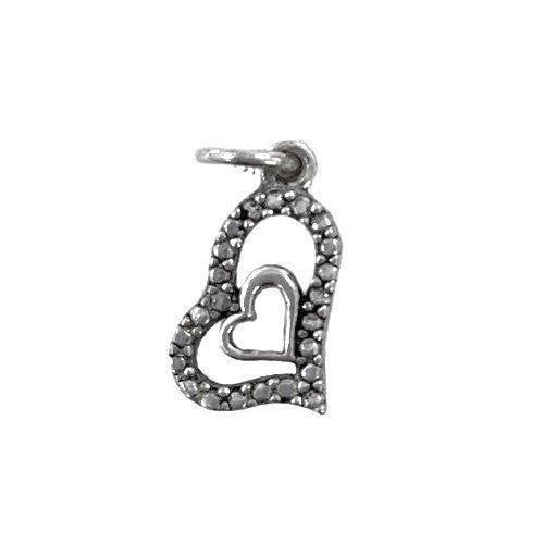 Pandantiv, Jolie Silver, Argint 925, Model Inima in Inima, 0.9 g, 18x11 mm-0