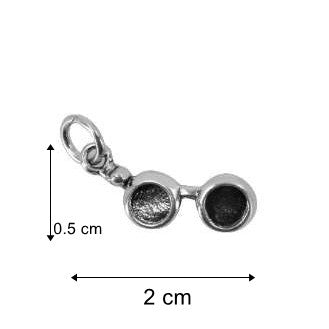 Pandantiv, Jolie Silver, Argint 925, Model Ochelari, 1.5 g, 2 x 0.5 cm-2