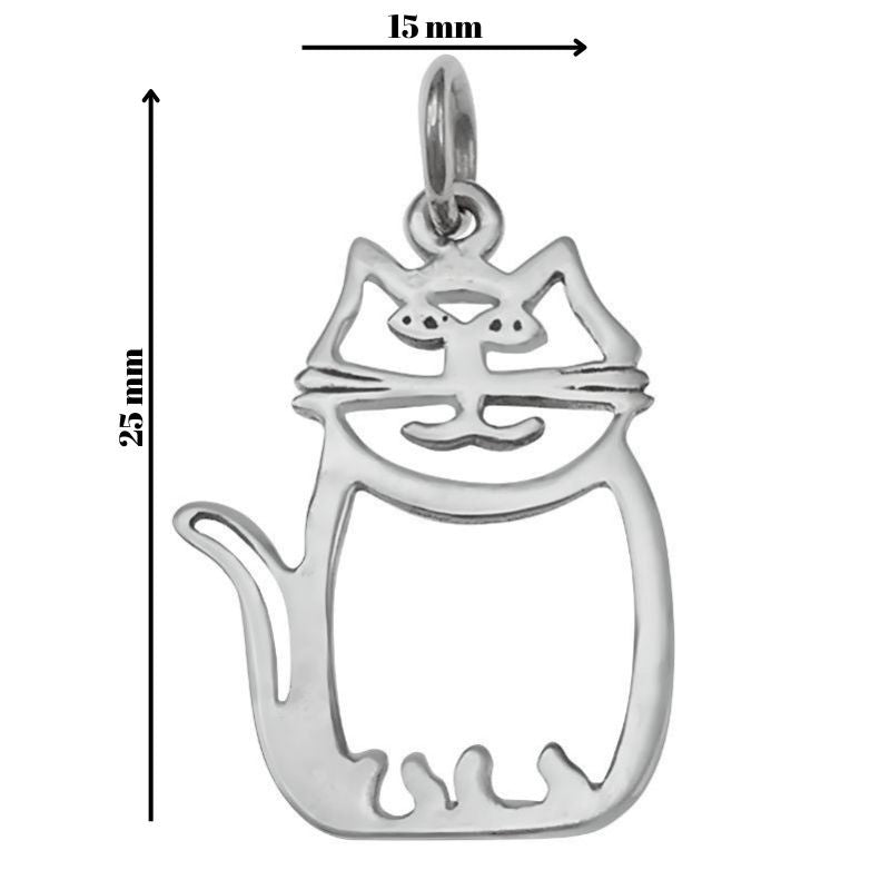Pandantiv, Jolie Silver, Argint 925, Model Pisica, 2 g, 25x15 mm-1
