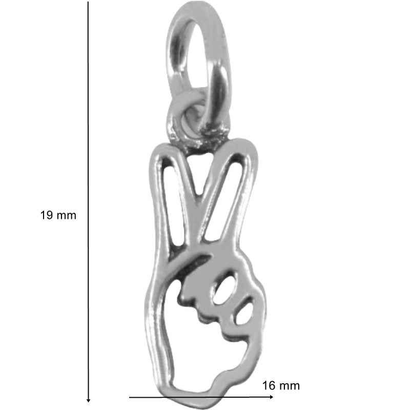 Pandantiv, Jolie Silver, Argint 925, Model Semnul Pacii, 19 x 16 mm, 0.9 g-2