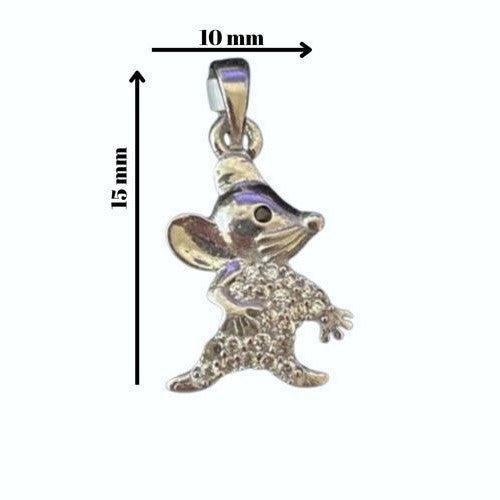 Pandantiv, Jolie Silver, Argint 925, Model Soricel cu Zirconii, 1 g, 15x10 mm-3