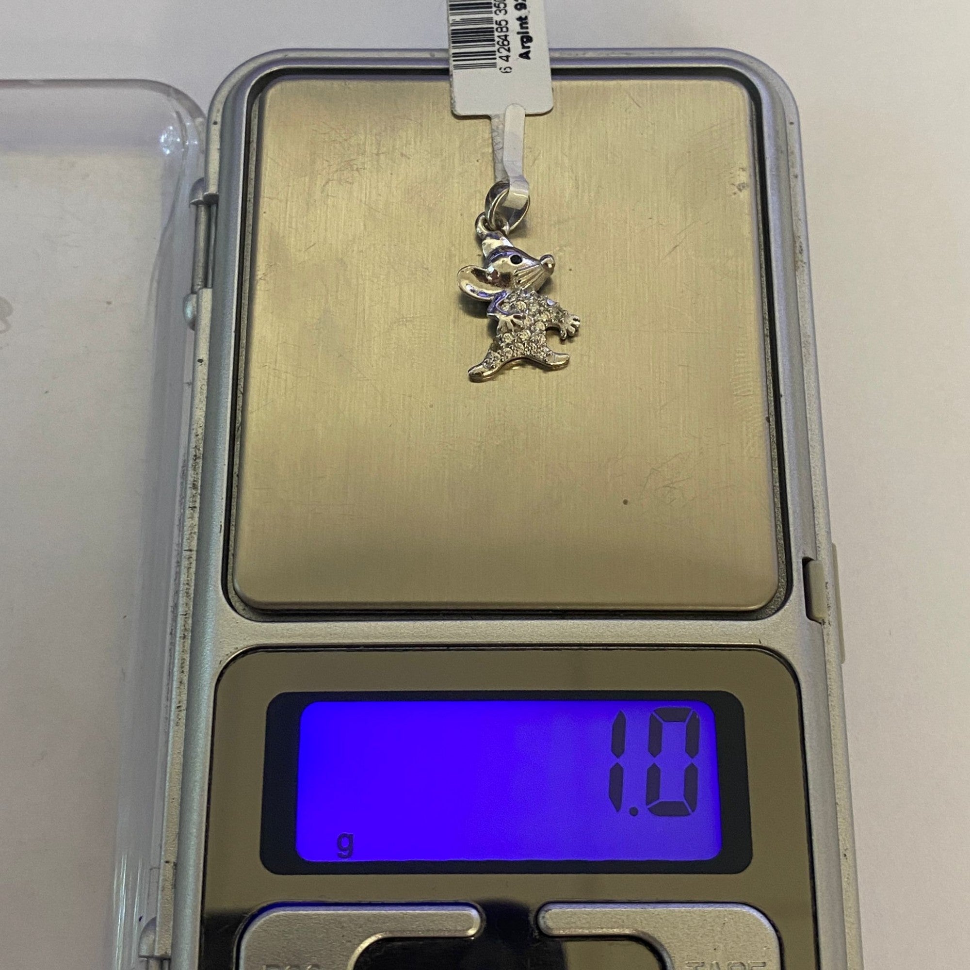 Pandantiv, Jolie Silver, Argint 925, Model Soricel cu Zirconii, 1 g, 15x10 mm-4