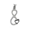 Pandantiv Opt cu Inima, Argint 925, 2.8 cm x 1 cm-0