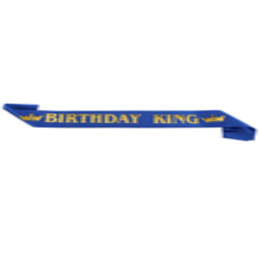 Panglica pentru Aniversare, Flippy, Birthday King, Albastra-0