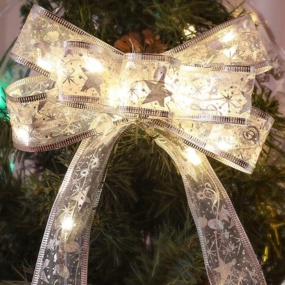 Panglică LED de Crăciun Flippy Aurie, lungime 1 m , 10 LED-uri, Baterii, Alb rece-3