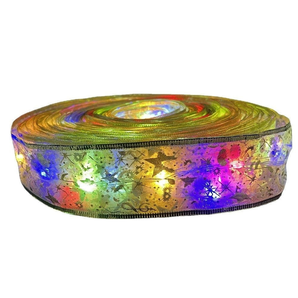 Panglică LED de Crăciun Flippy Aurie, lungime 1 m, 10 LED-uri, Baterii, Multicolor-3