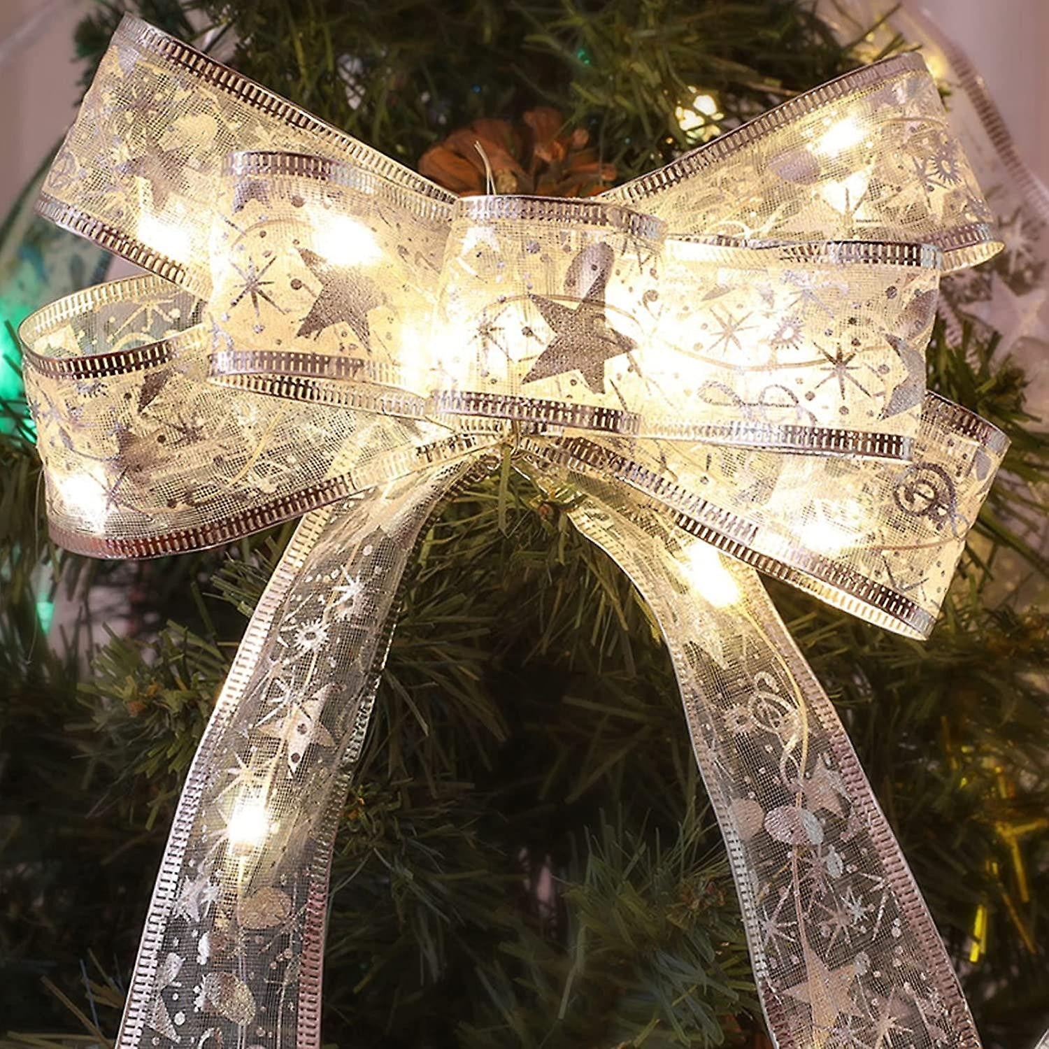 Panglică LED de Crăciun Flippy Aurie, lungime 5 m , 50 LED-uri, Baterii, Alb Rece-1