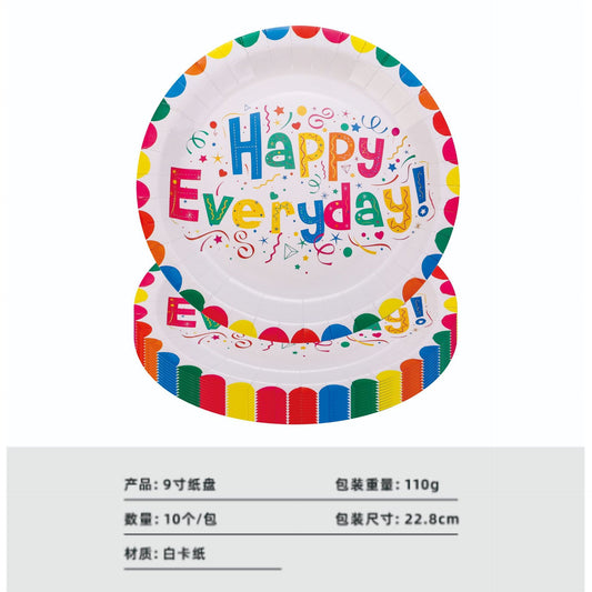 Set 10 Farfurii Happy Everyday, Flippy, 23 cm, Multicolor-0