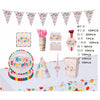 Set 9 Accesorii pentru Masa, Petrecere, Flippy, Model Happy Everyday, Multicolor-0