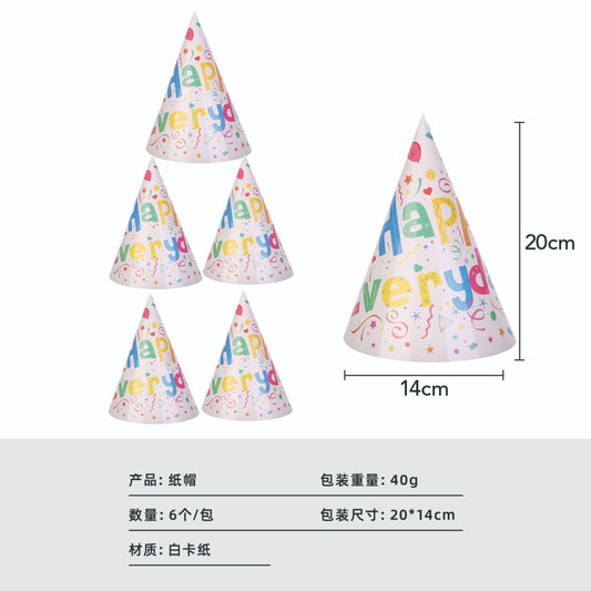 Set 6 Coifuri Happy Everyday, Flippy, pentru Petrecere, 20x14 cm, Multicolor-0