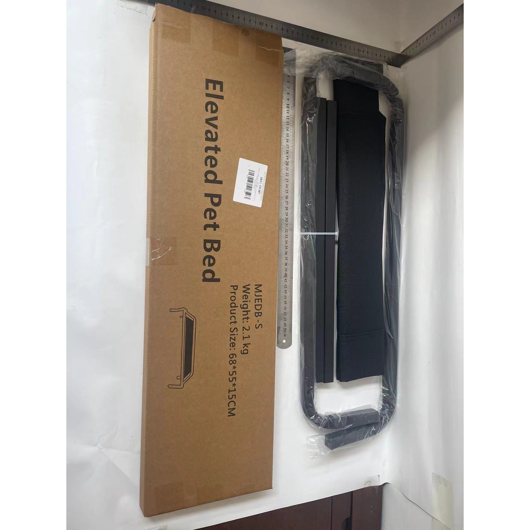 Pat din Plasa pentru Animalele de Companie, Flippy, Rezistent la Umiditate, Picioare de Otel, Respirabil, Negru, Marimea S-1