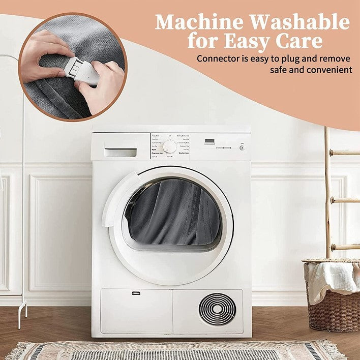 Patura Cu Incalzire Electrica, Flippy, 135 W, 180x130 cm, 6 Trepte De Incalzire, Flanel, Gri-3