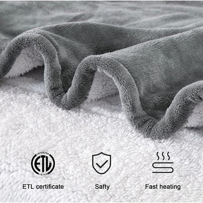 Patura Cu Incalzire Electrica, Flippy, 135 W, 180x130 cm, 6 Trepte De Incalzire, Flanel, Gri-8
