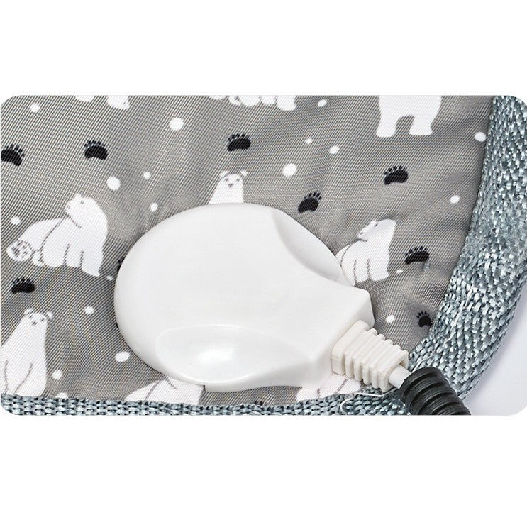 Patura electrica pentru animale de companie, perna pentru caini, 45 x 45 cm, 28 W,  2 trepte de reglaj perna pentru pisici, anti-alunecare, gri-European standard 230V high and low; Width: 45X45cm-1