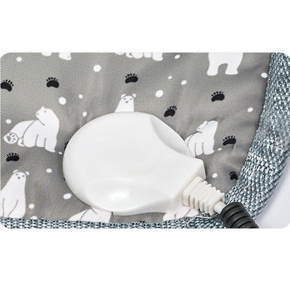 Patura electrica pentru animale de companie, perna pentru caini, 45 x 45 cm, 28 W,  2 trepte de reglaj perna pentru pisici, anti-alunecare, gri-European standard 230V high and low; Width: 45X45cm-1