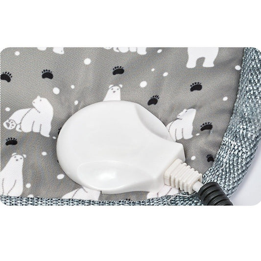 Patura electrica pentru animale de companie, perna pentru caini, 45 x 45 cm, 28 W,  2 trepte de reglaj perna pentru pisici, anti-alunecare, gri-European standard 230V high and low; Width: 45X45cm-1