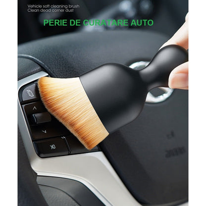 Pensula Multifunctionala, Flippy, Pentru Machiaj sau Indepartat Praful din Masina, Par Sintetic, cu Capac de Protectie, Negru-3