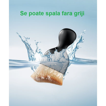 Pensula Multifunctionala, Flippy, Pentru Machiaj sau Indepartat Praful din Masina, Par Sintetic, cu Capac de Protectie, Negru-8