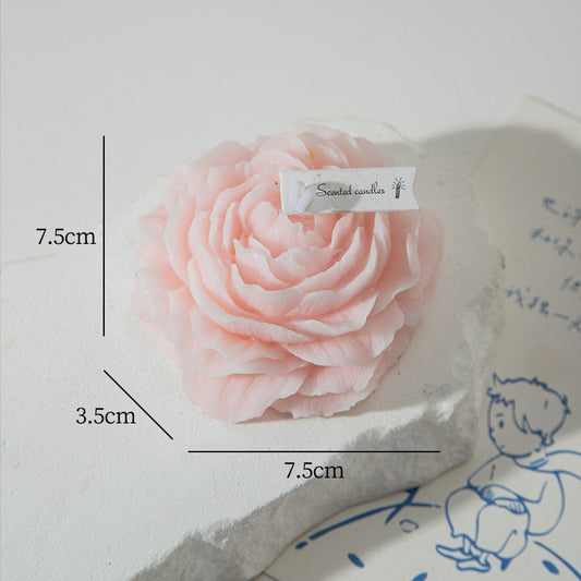 Lumanare Parfumata, Flippy, Model Trandafir, 7.5x3.5x7.5 cm, Roz Deschis, Aroma de Piersica-0