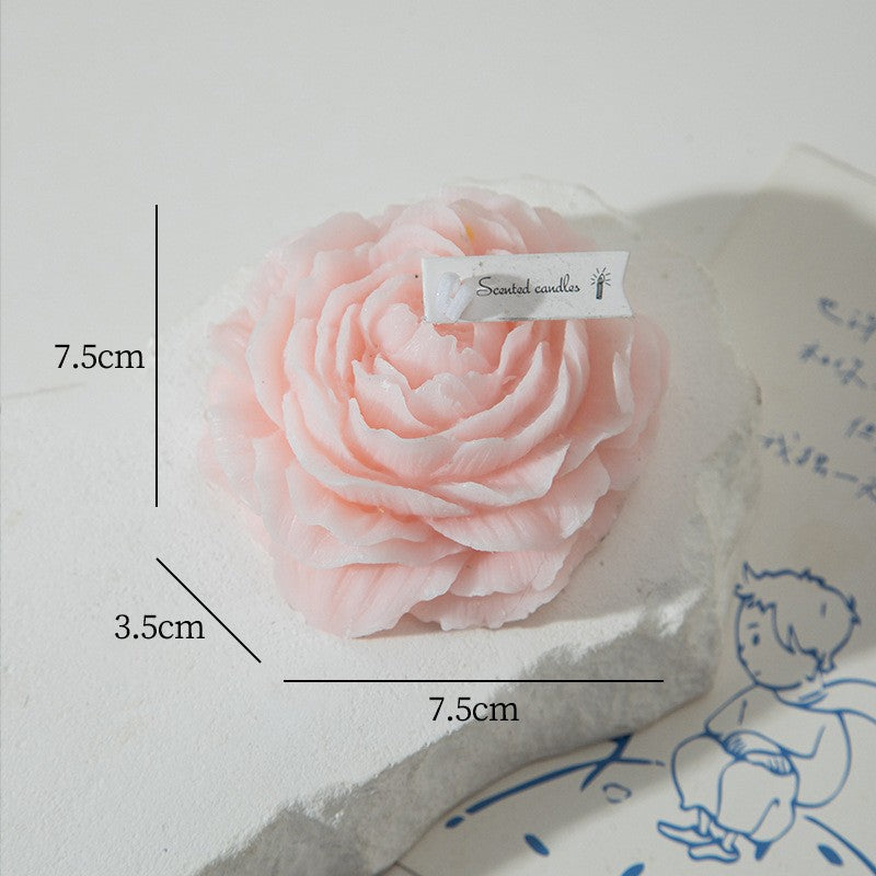 Lumanare Parfumata, Flippy, Model Trandafir, 7.5x3.5x7.5 cm, Roz Deschis, Aroma de Piersica-0