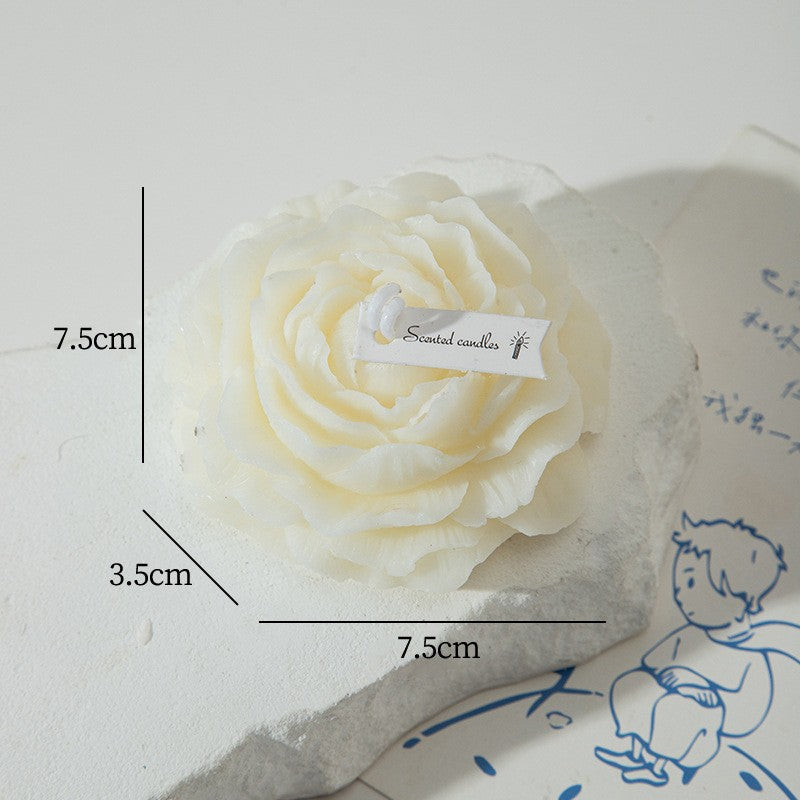 Lumanare Parfumata, Flippy, Model Trandafir, 7.5x3.5x7.5 cm, Alb, Aroma de Tuberoza-0