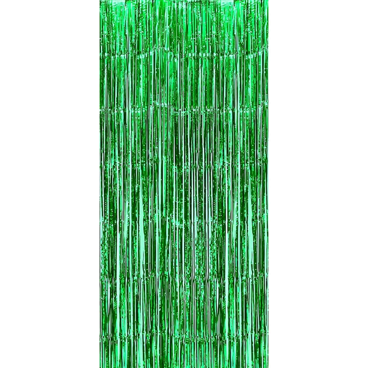 Perdea Franjurata, Flippy, Model Decor Petrecere, pentru Fundal de Poze, Amenajare Colorata a Petrecerii, Dimensiune 100x200 cm, Verde-0