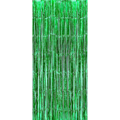Perdea Franjurata, Flippy, Model Decor Petrecere, pentru Fundal de Poze, Amenajare Colorata a Petrecerii, Dimensiune 100x200 cm, Verde-0