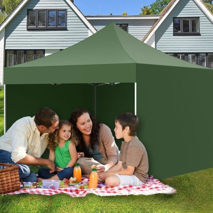 Perete Lateral Cort Evenimente 18 m, Flippy, material textil oxfort 700D Verde-1