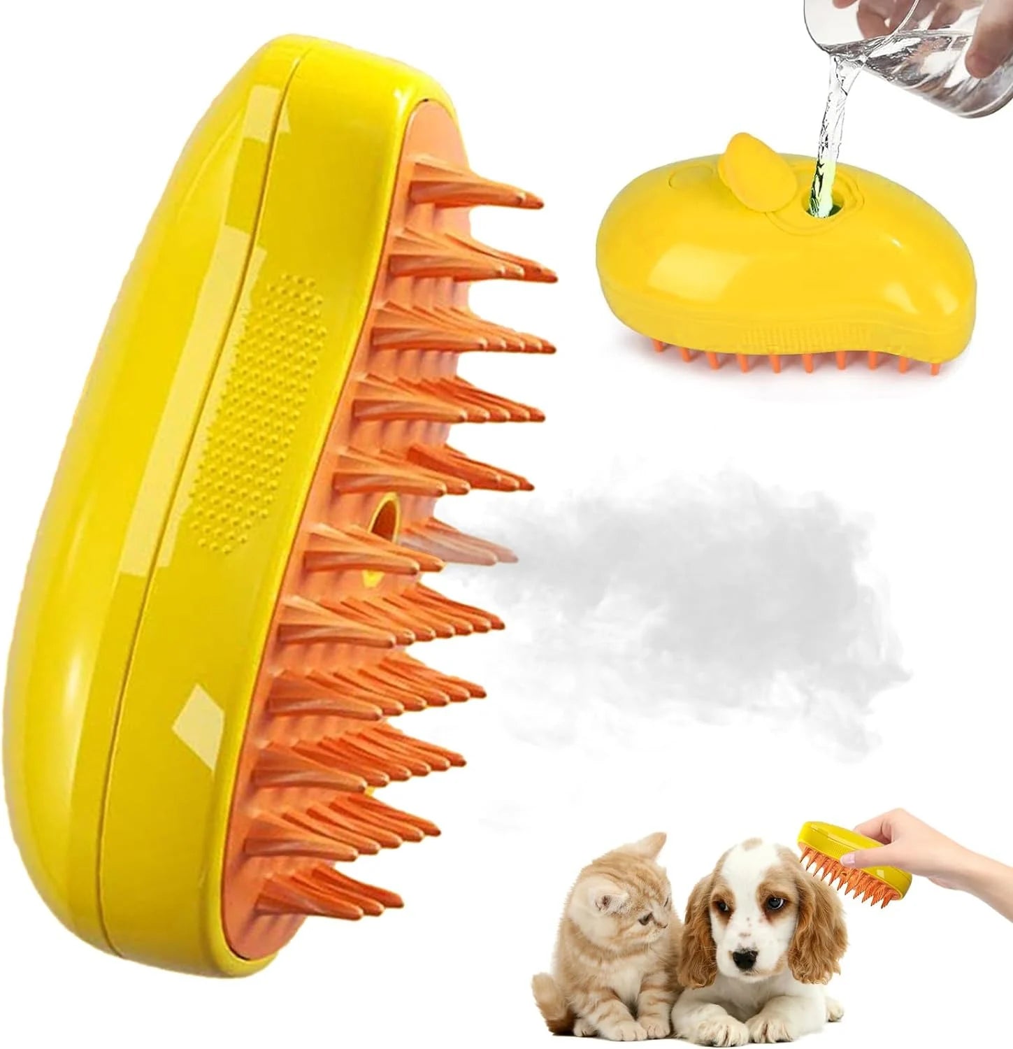 Set Pet Cleaner – Fur Wizard + Perie 3 în 1 cu Aburi pentru Animale de Companie