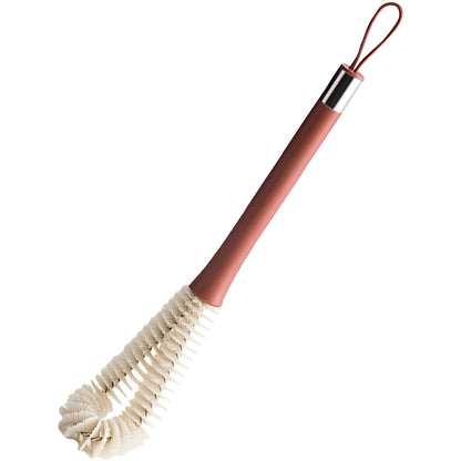 Perie de Curatat Pahare, Sticle, Biberoane, Flippy, cu Maner Lung, Uz Casnic, Silicon, Ergonomic, 3.9x5.4x38.5cm, Rosu-8