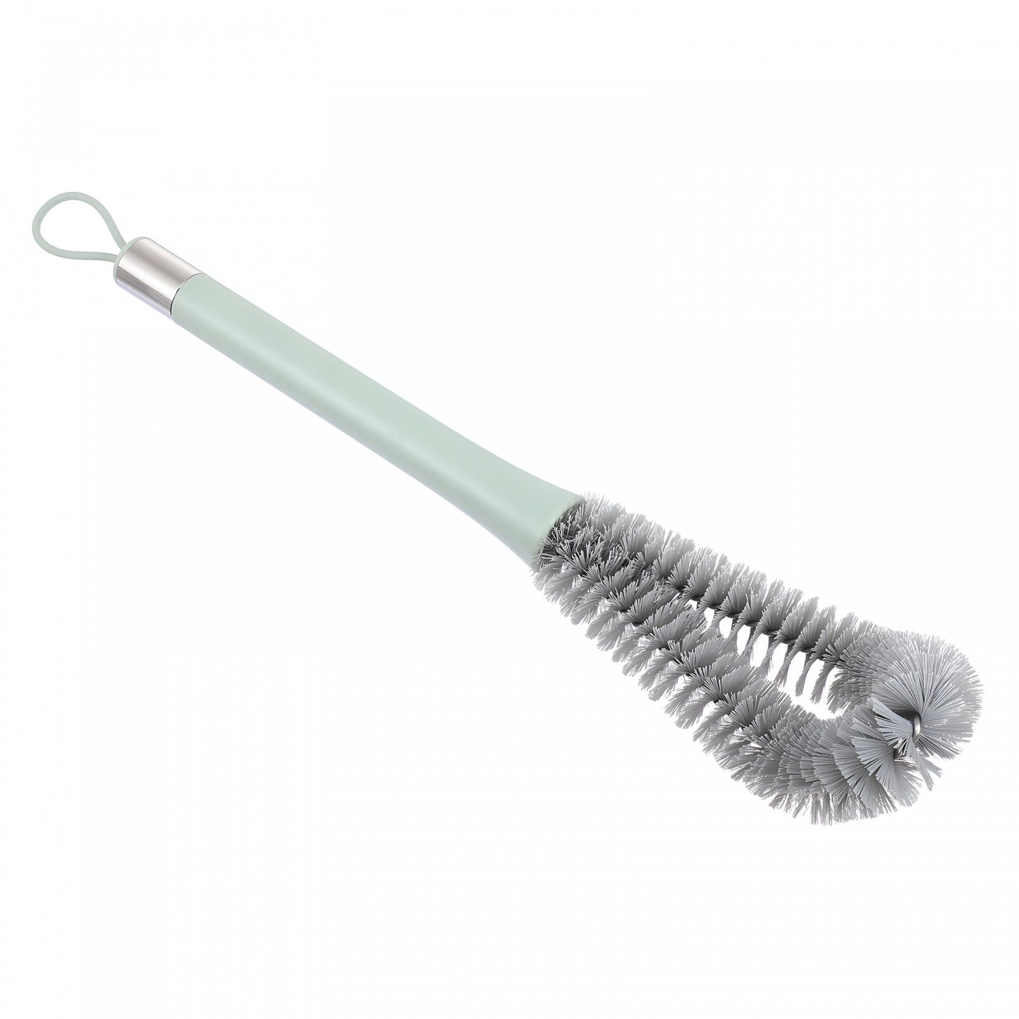 Perie de Curatat Pahare, Sticle, Biberoane, Flippy, cu Maner Lung, Uz Casnic, Silicon, Ergonomic, 3.9x5.4x38.5cm, Verde-5