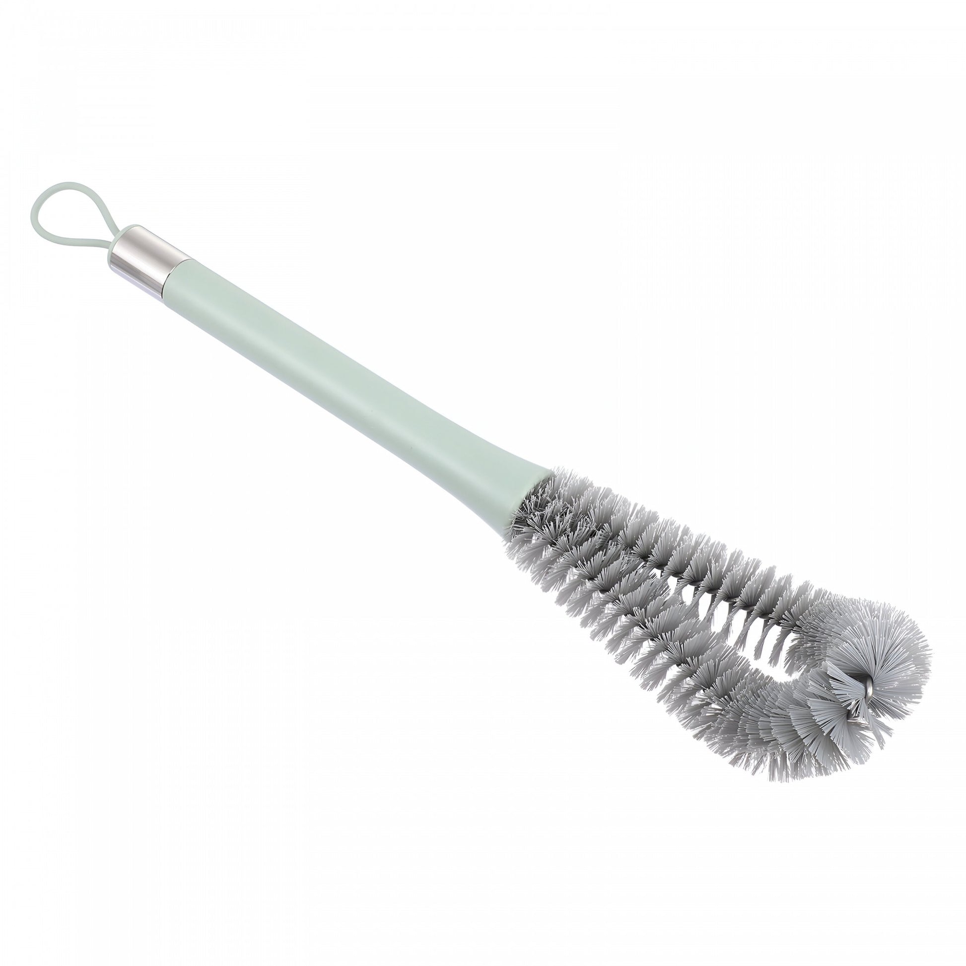 Perie de Curatat Pahare, Sticle, Biberoane, Flippy, cu Maner Lung, Uz Casnic, Silicon, Ergonomic, 3.9x5.4x38.5cm, Verde-5