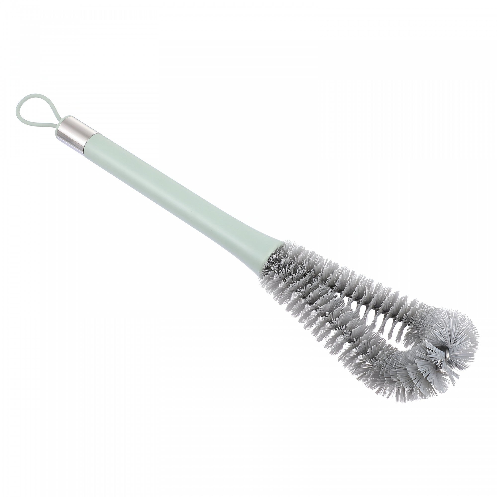 Perie de Curatat Pahare, Sticle, Biberoane, Flippy, cu Maner Lung, Uz Casnic, Silicon, Ergonomic, 3.9x5.4x38.5cm, Verde-5