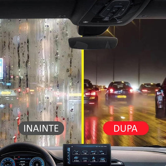 Perie Multifuncțională Auto Flippy, pentru Îndepărtarea Urmelor de pe Parbriz și Oglinzi, Anti-Aburire, Roșu-1