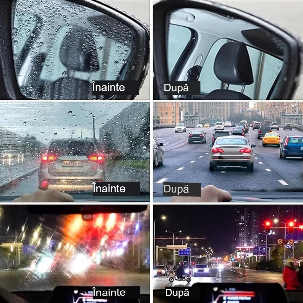 Perie Multifuncțională Auto Flippy, pentru Îndepărtarea Urmelor de pe Parbriz și Oglinzi, Anti-Aburire, Roșu-2