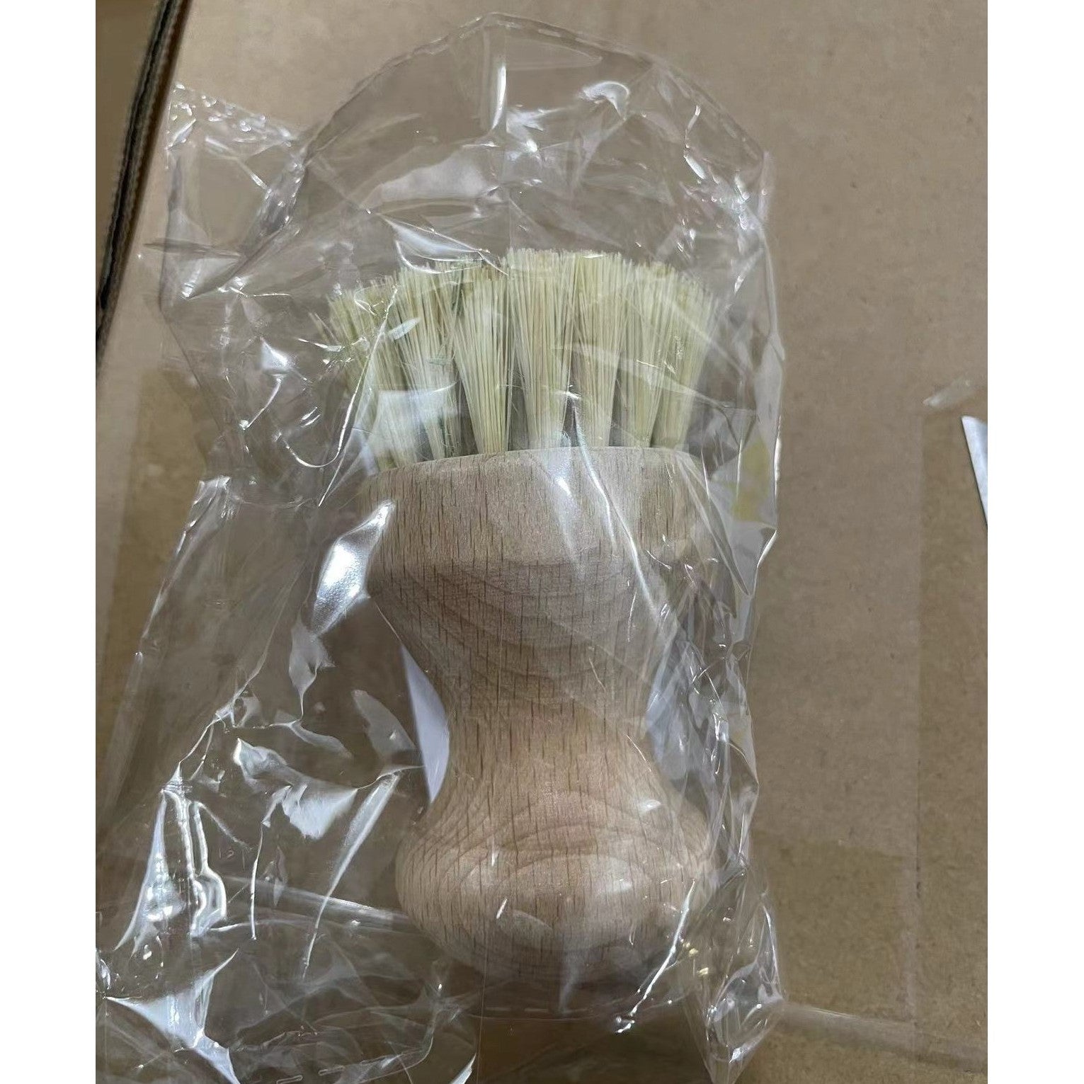 Perie de Curatat Vase si Alimente, Flippy, din Lemn de Bambus, 8 x 5 cm, Perie din Sisal, Maro-1