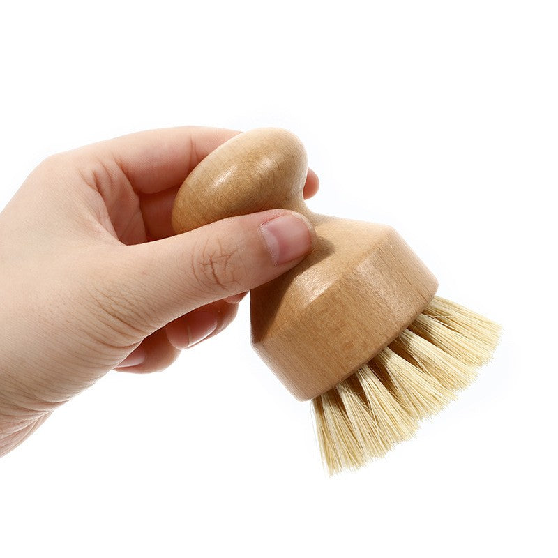 Perie de Curatat Vase si Alimente, Flippy, din Lemn de Bambus, 8 x 5 cm, Perie din Sisal, Maro-2