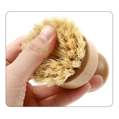 Perie de Curatat Vase si Alimente, Flippy, din Lemn de Bambus, 8 x 5 cm, Perie din Sisal, Maro-5