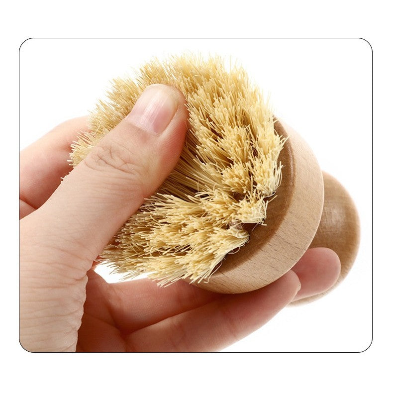 Perie de Curatat Vase si Alimente, Flippy, din Lemn de Bambus, 8 x 5 cm, Perie din Sisal, Maro-5