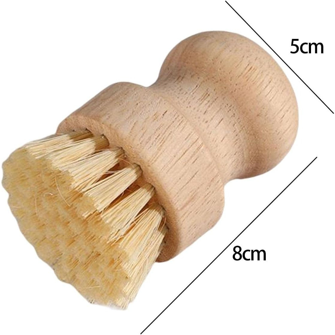 Perie de Curatat Vase si Alimente, Flippy, din Lemn de Fag, 8 x 5 cm, Perie din Sisal, Bej-2